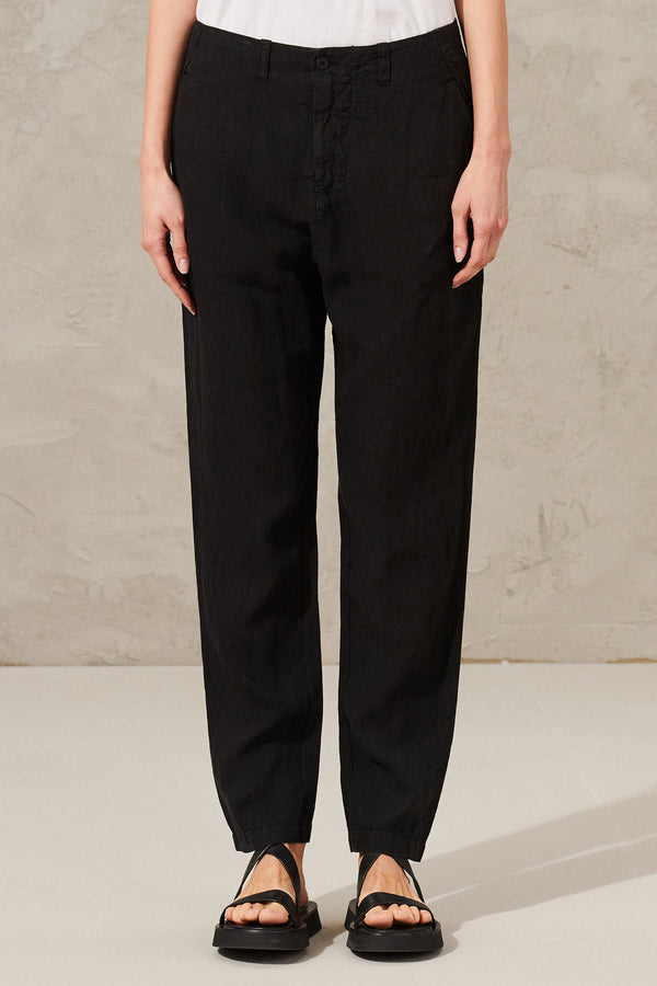 Regular fit linen trousers | 1011.CFDTRWD138.10