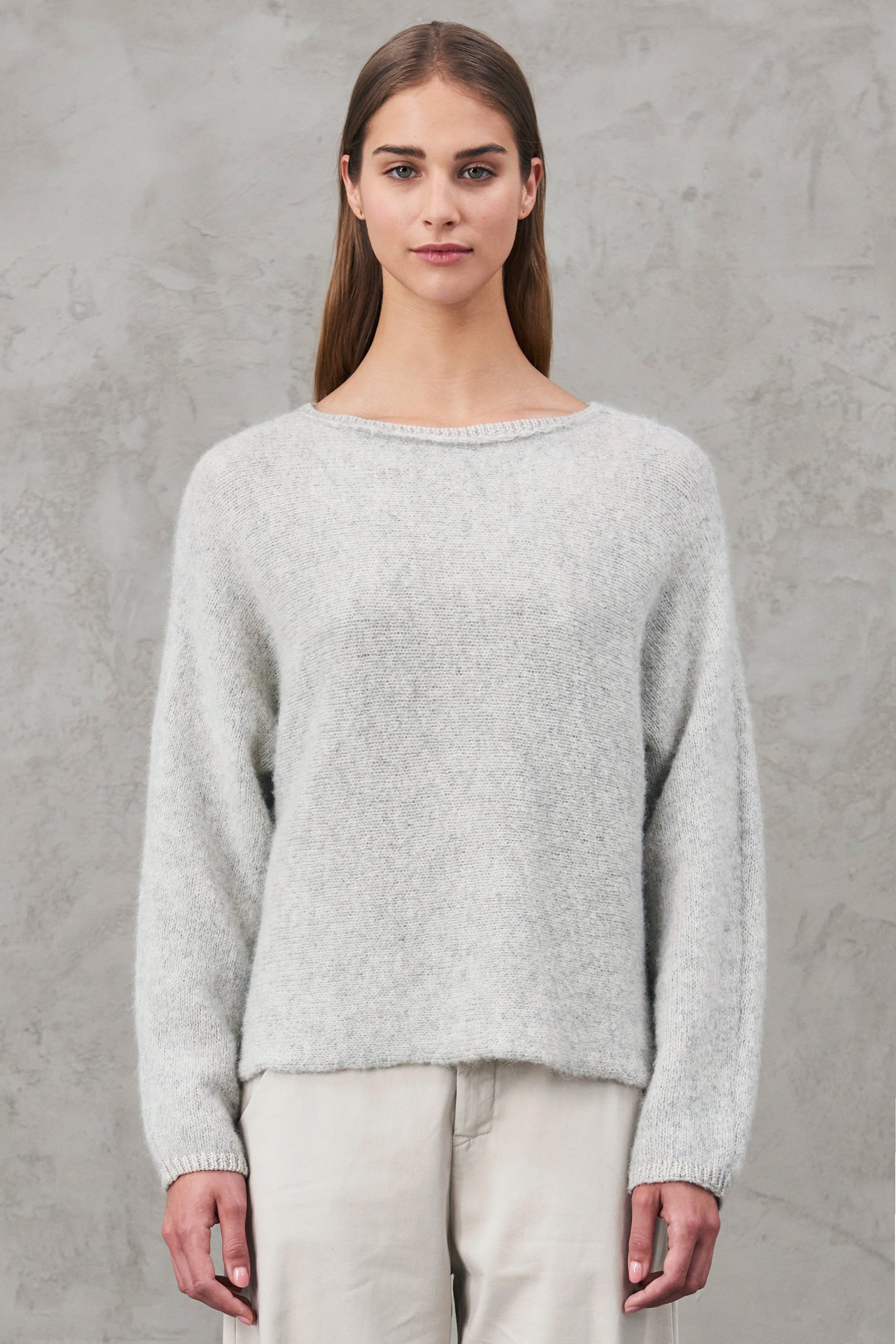 Boat neckline wool and alpaca blend oversize knit | 1010.CFDTRV16512.1 –  Transit