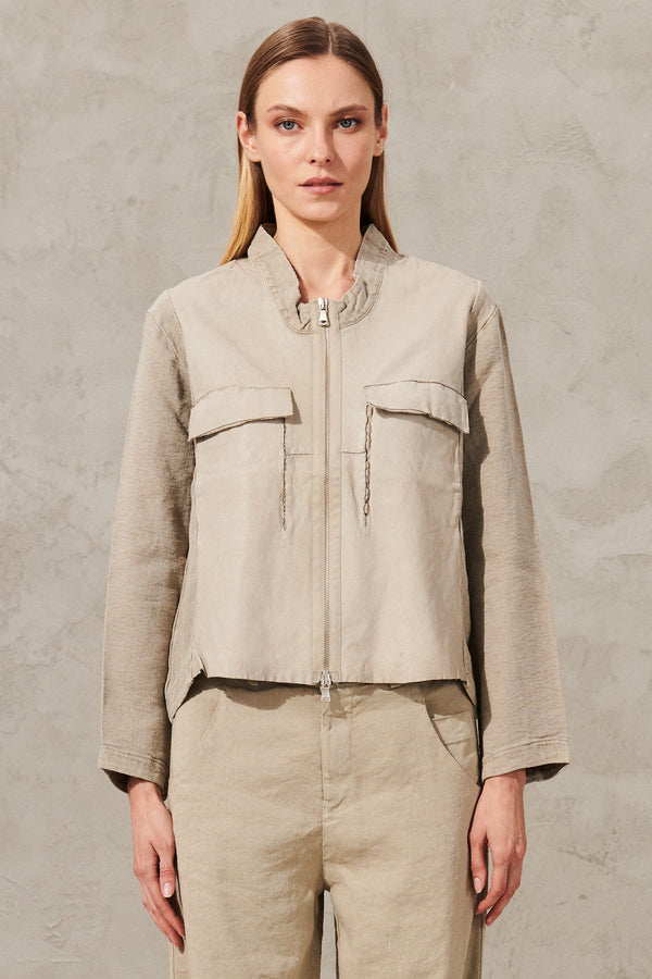 Leather and linen jacket | 1011.CFDTRW18530.21