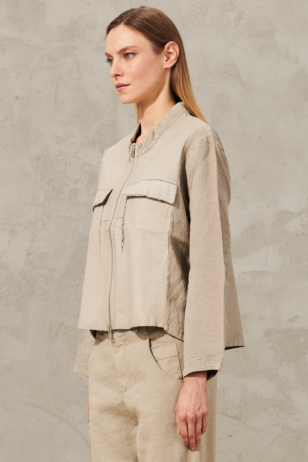 Leather and linen jacket | 1011.CFDTRW18530.21