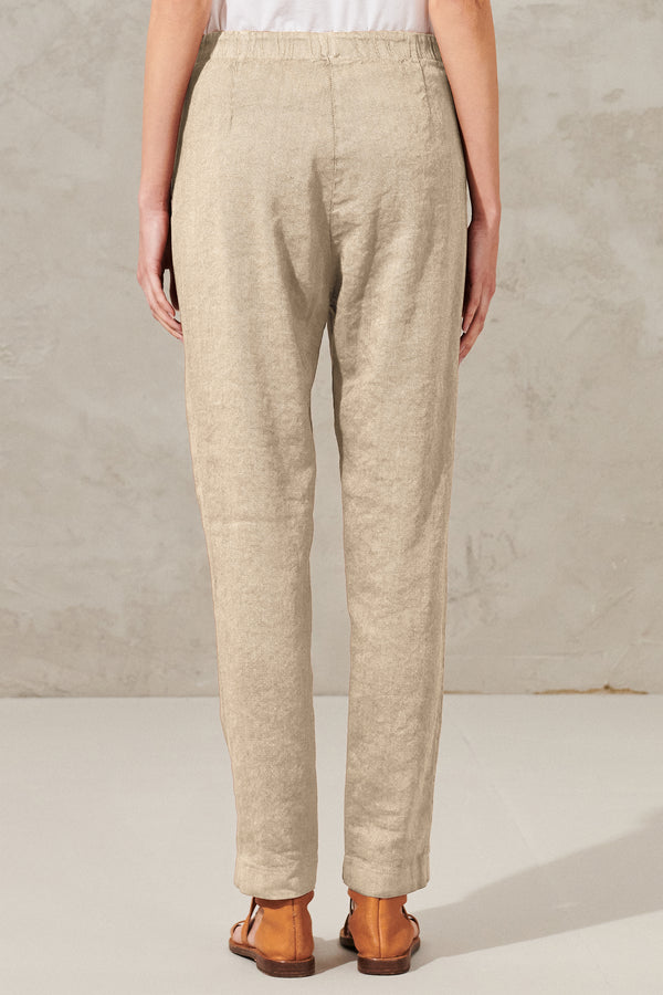 Regular fit trousers in stretch linen and viscose with elastic waist | 1011.CFDTRWF152.21