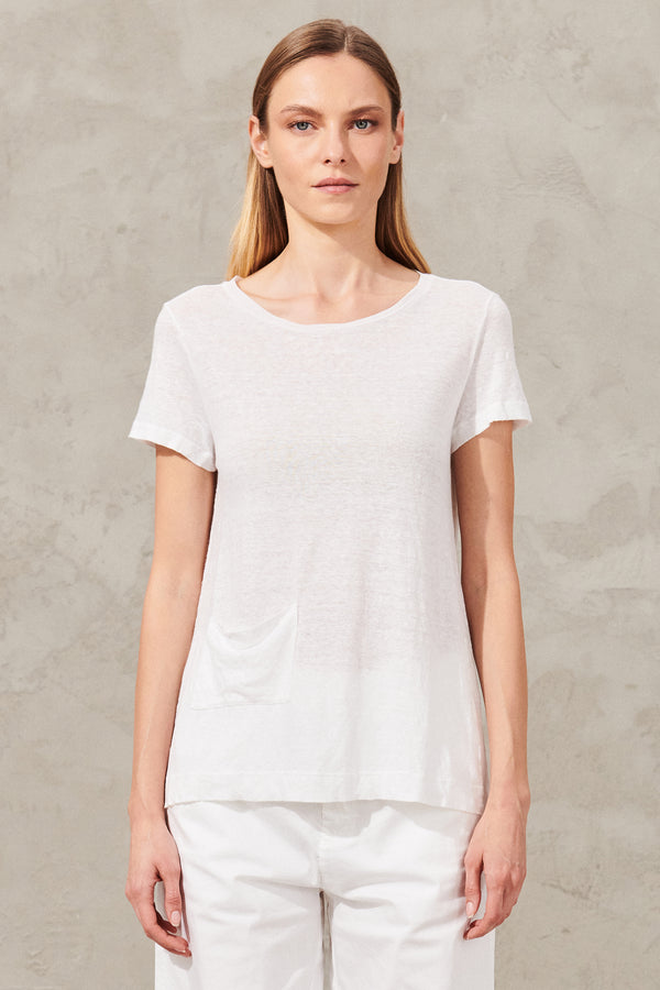Linen jersey t-shirt with little pocket | 1011.CFDTRWK201.00