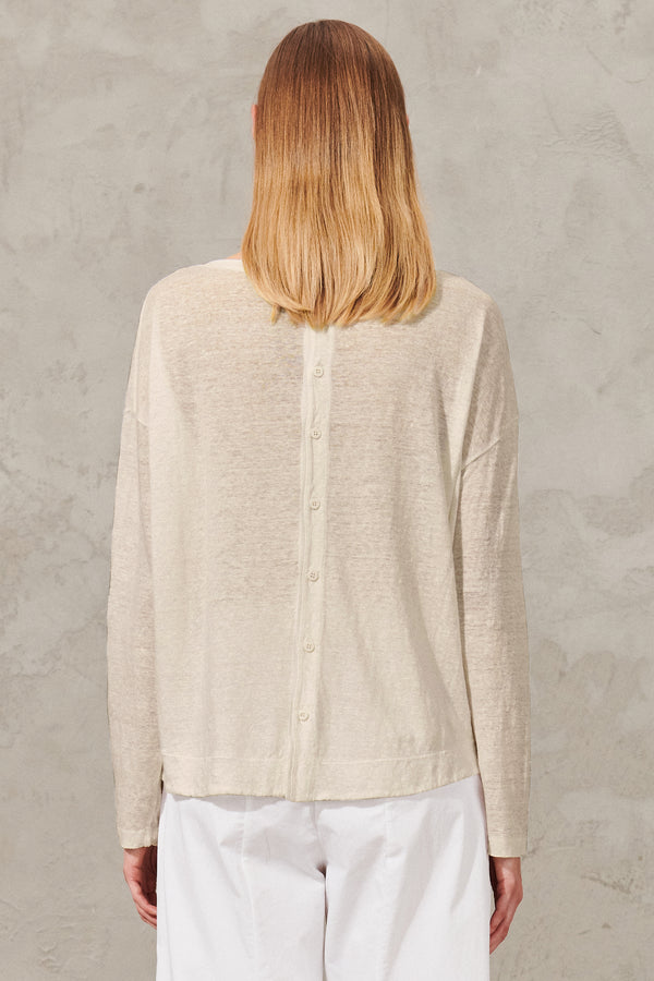 Long sleeve overshirt in linen jersey with viscose inserts. small buttons on the back | 1011.CFDTRWK202.21