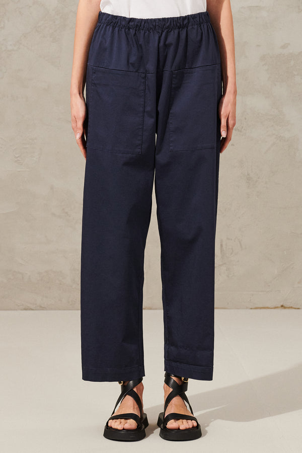 Pantalone comfort fit con tasche davanti in cotone stretch. elastico in vita | 1011.CFDTRWO242.05