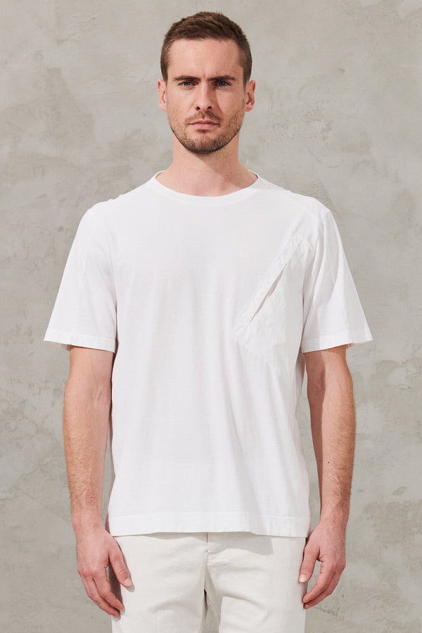 T-shirt loose-fit in jersey di cotone e popeline con inserto di maglia | 1011.CFUTRW1361.U00