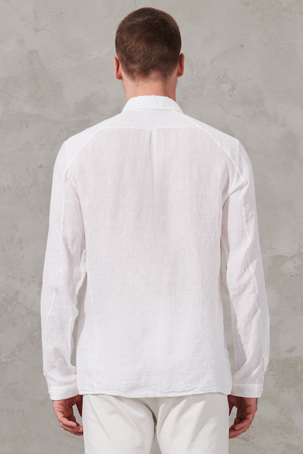 Camicia regular-fit  di lino taschino a toppa | 1011.CFUTRWV310.U00