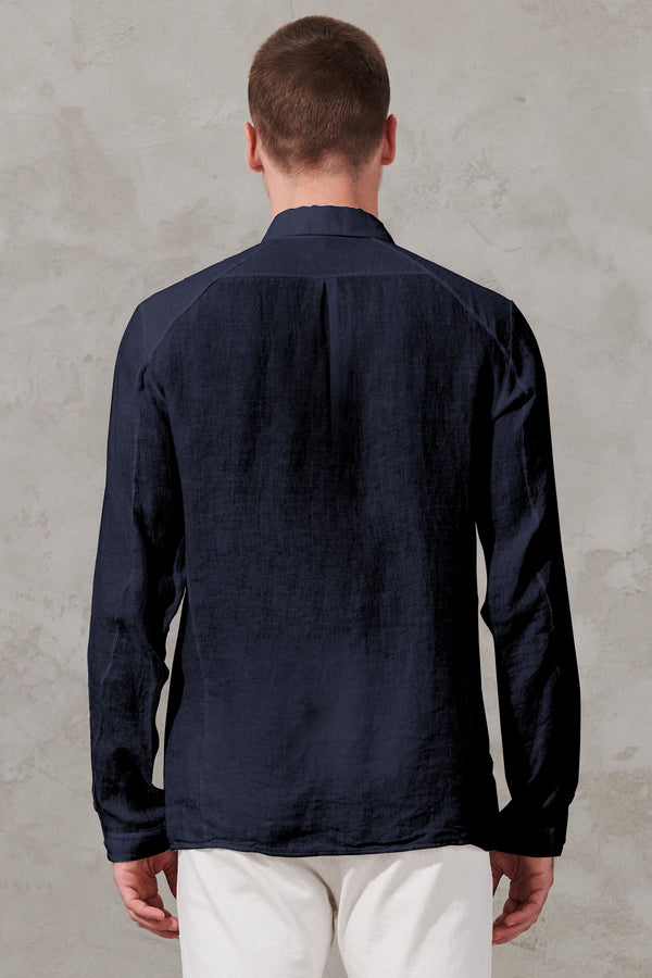 Camicia regular-fit  di lino taschino a toppa | 1011.CFUTRWV310.U05