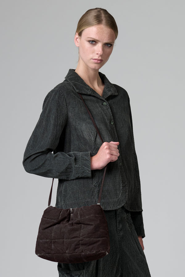 Borsa piccola trapuntata in misto cotone con tintura a freddo con chiusura a calamita | 1016.BGSDTRBT295E.107