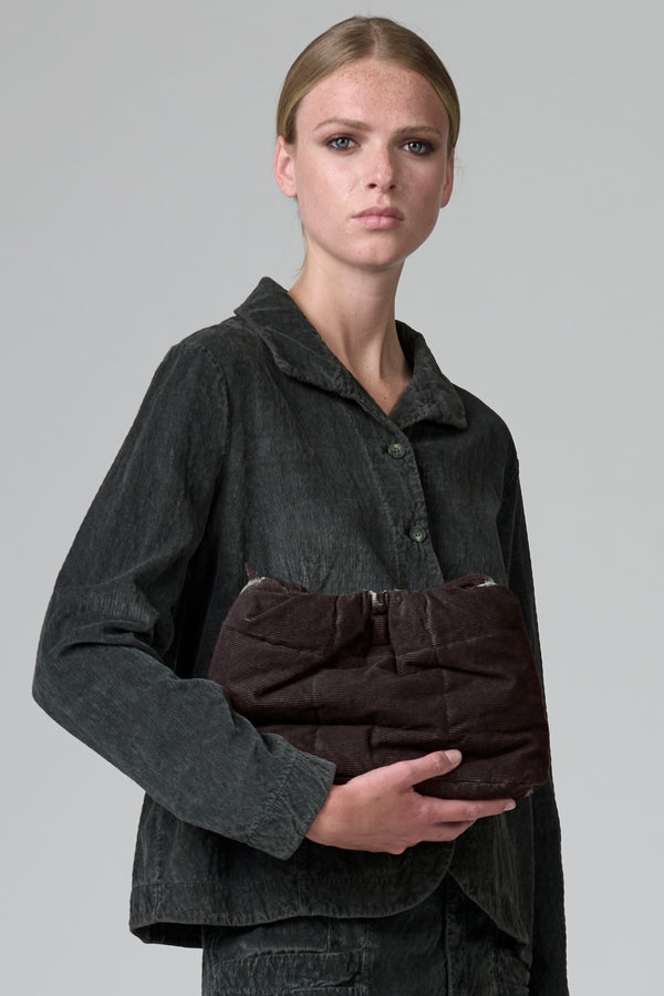 Borsa piccola trapuntata in misto cotone con tintura a freddo con chiusura a calamita | 1016.BGSDTRBT295E.107