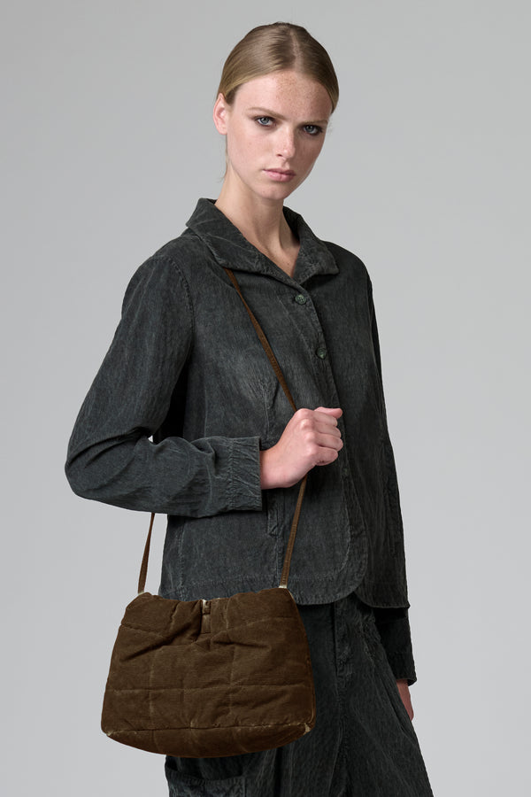 Borsa piccola trapuntata in misto cotone con tintura a freddo con chiusura a calamita | 1016.BGSDTRBT295E.119