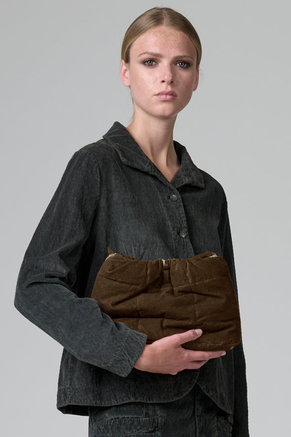 Borsa piccola trapuntata in misto cotone con tintura a freddo con chiusura a calamita | 1016.BGSDTRBT295E.119