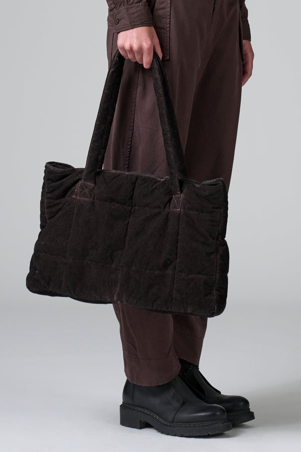 Borsa trapuntata in misto cotone con tintura a freddo con chiusura a zip | 1016.BGSDTRBT296E.107