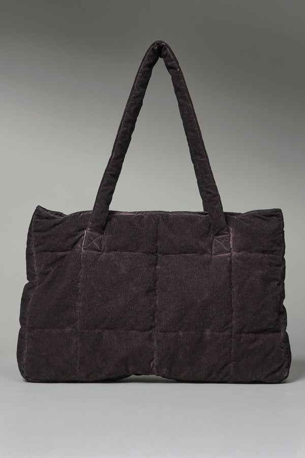 Borsa trapuntata in misto cotone con tintura a freddo con chiusura a zip | 1016.BGSDTRBT296E.107