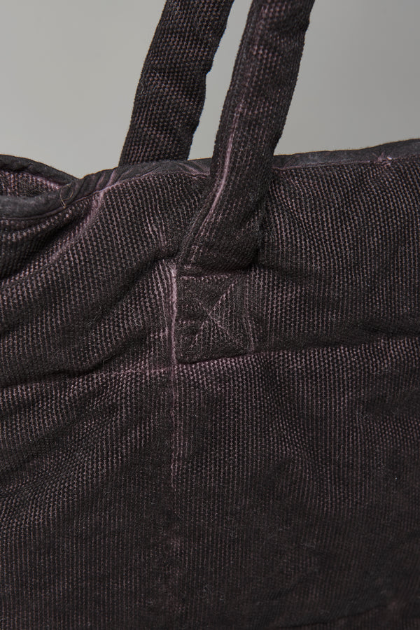 Borsa trapuntata in misto cotone con tintura a freddo con chiusura a zip | 1016.BGSDTRBT296E.107