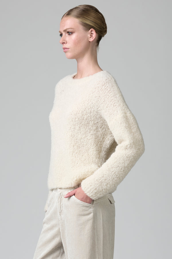 Maglia girocollo in filato di alpaca naturale | 1016.CFDTDB-0100.105