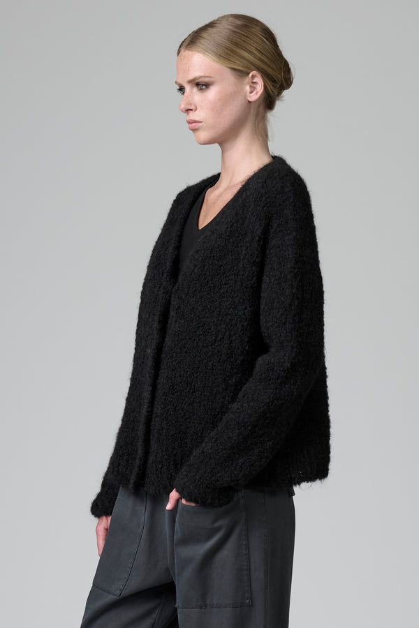 Cardigan con scollo a v in filato di alpaca naturale | 1016.CFDTDB-0101.901