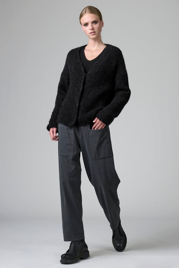 Cardigan con scollo a v in filato di alpaca naturale | 1016.CFDTDB-0101.901