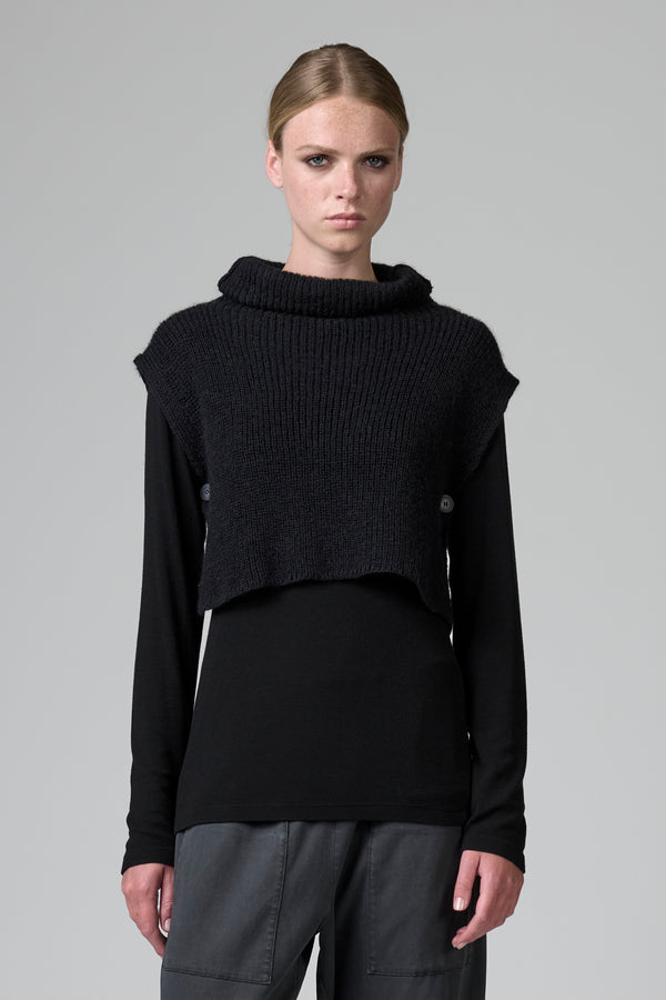 Ärmelloses Oberteil aus Alpakagarn und Wolle | 1016.CFDTDB-0304.901