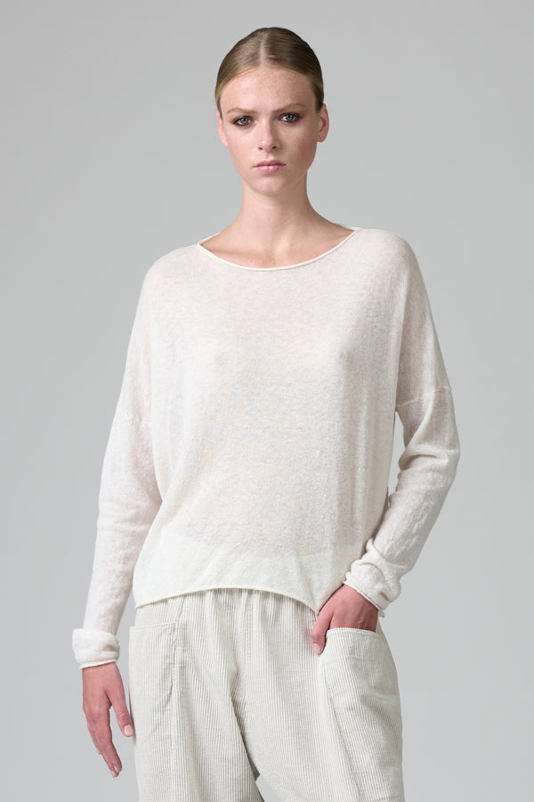 Maglia con scollo a barchetta in filato di baby alpaca e lana | 1016.CFDTDB-0900.105