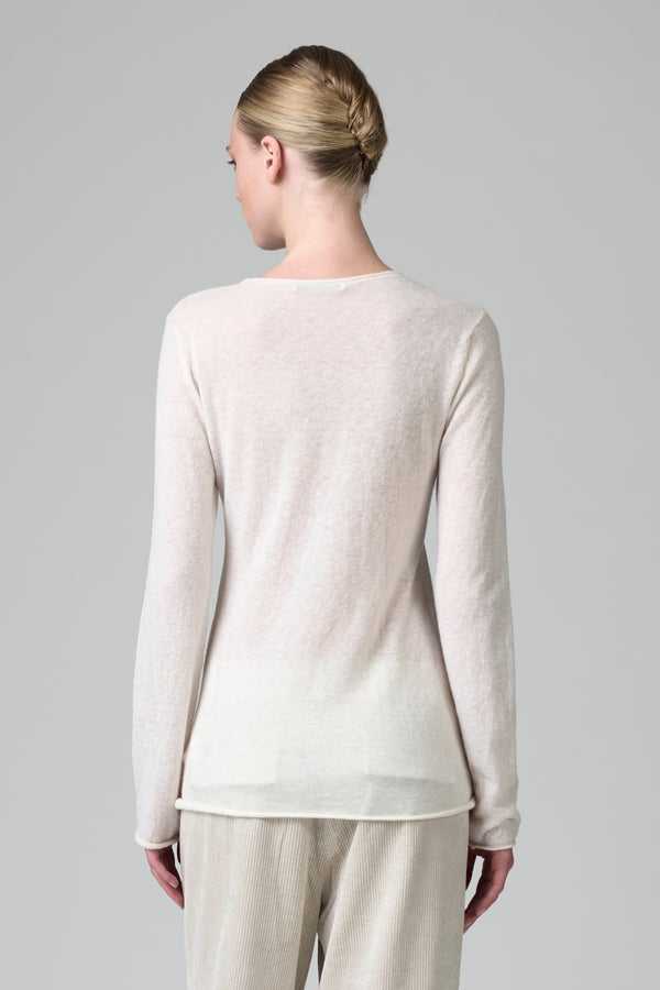 Boat-neck sweater in baby alpaca and wool yarn | 1016.CFDTDB-0901.105