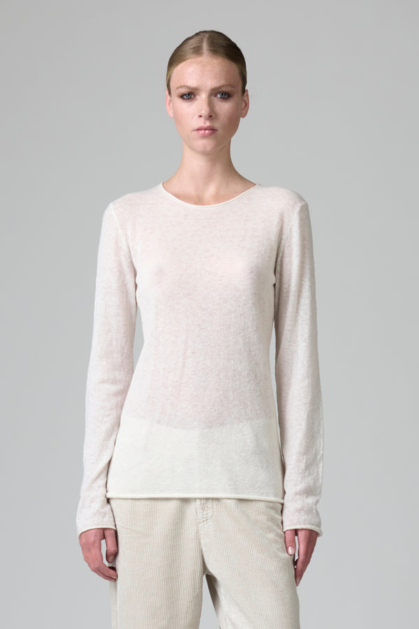 Boat-neck sweater in baby alpaca and wool yarn | 1016.CFDTDB-0901.105