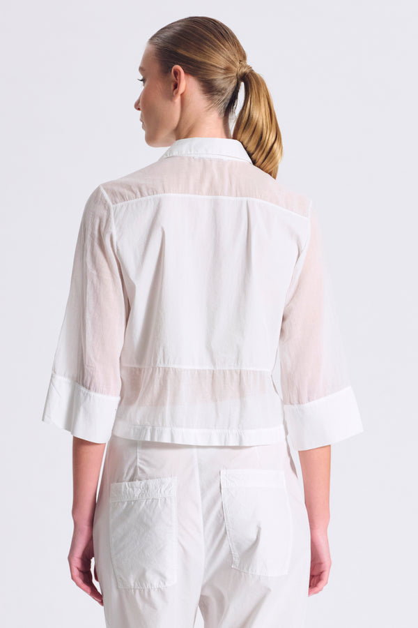 Camicia dalla linea a scatolina, in popeline di cotone stretch e mussola con bottoni in madreperla | 1017.CFDTDC-5002.110