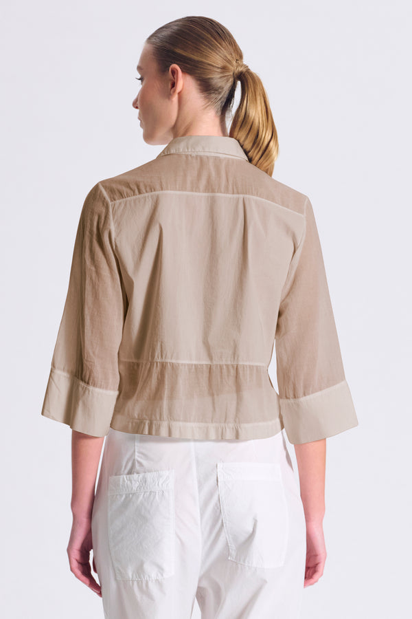 Camicia dalla linea a scatolina, in popeline di cotone stretch e mussola con bottoni in madreperla | 1017.CFDTDC-5002.135