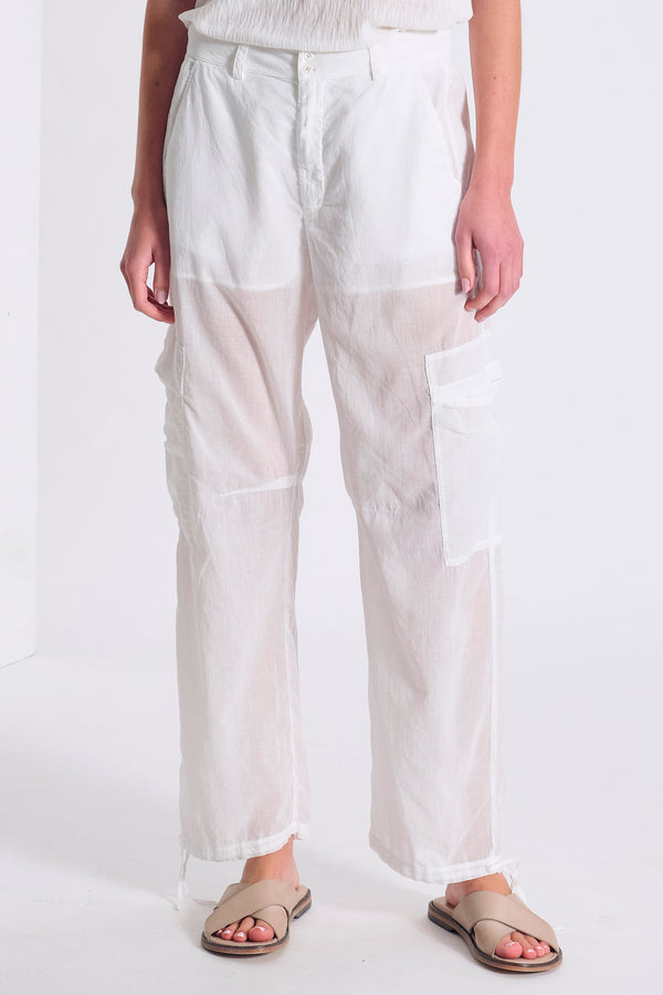 Comfort-fit cotton muslin cargo trousers | 1017.CFDTDC-5007.110