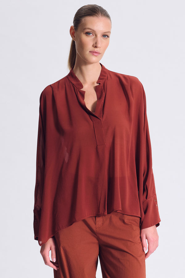 Camicia dalla vestibilità over in voile di seta | 1017.CFDTDC-5201.650