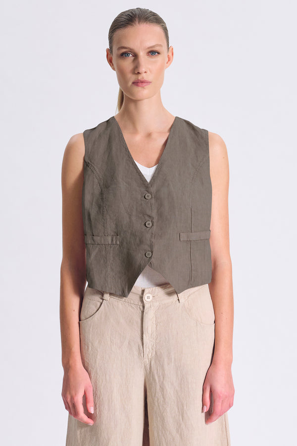Gilet in lino e viscosa | 1017.CFDTDC-5700.490