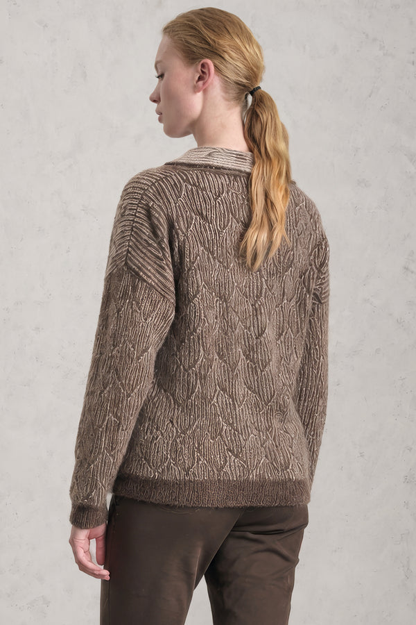 Cardigan aus Alpaka-Woll-Garn mit Jacquard-Verarbeitung | 1019.CFDTDE-0203.490