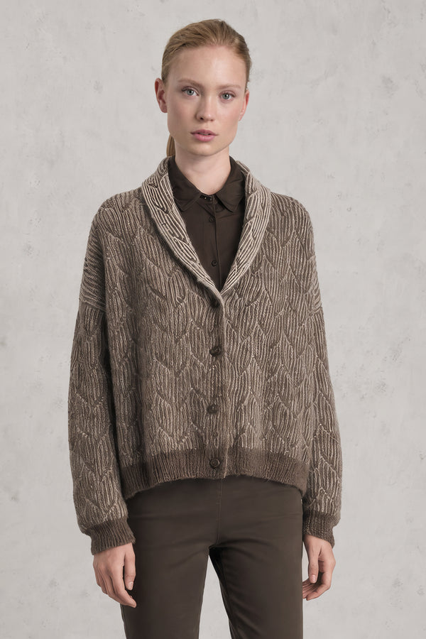 Cardigan aus Alpaka-Woll-Garn mit Jacquard-Verarbeitung | 1019.CFDTDE-0203.490