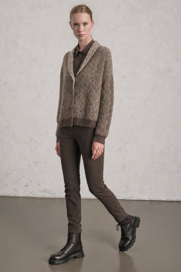 Cardigan aus Alpaka-Woll-Garn mit Jacquard-Verarbeitung | 1019.CFDTDE-0203.490