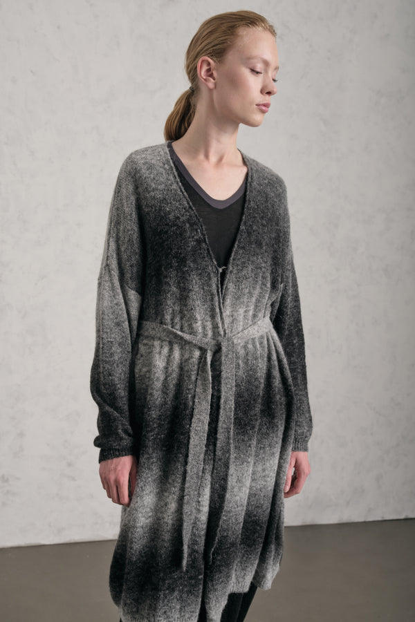 Cardigan, lang geschnitten, aus bedrucktem Alpaka-Mix-Garn mit schattierter Optik | 1019.CFDTDE-0501.975