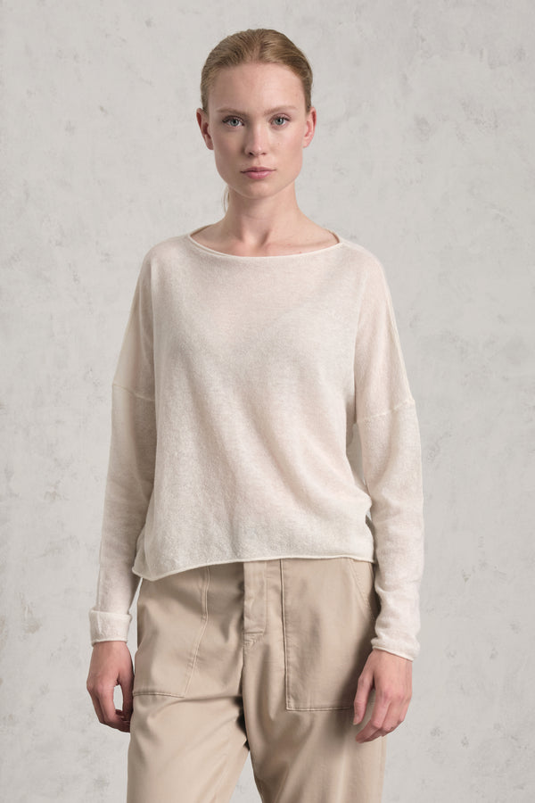 Pullover mit U-Boot-Ausschnitt aus Babygarn aus Alpaka und Wolle | 1019.CFDTDE-0900.105