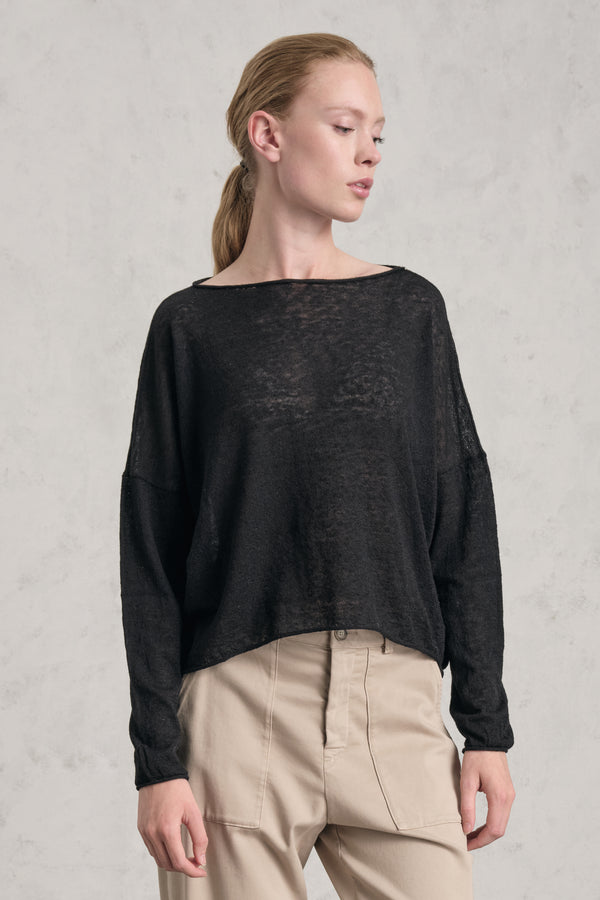 Pullover mit U-Boot-Ausschnitt aus Babygarn aus Alpaka und Wolle | 1019.CFDTDE-0900.901