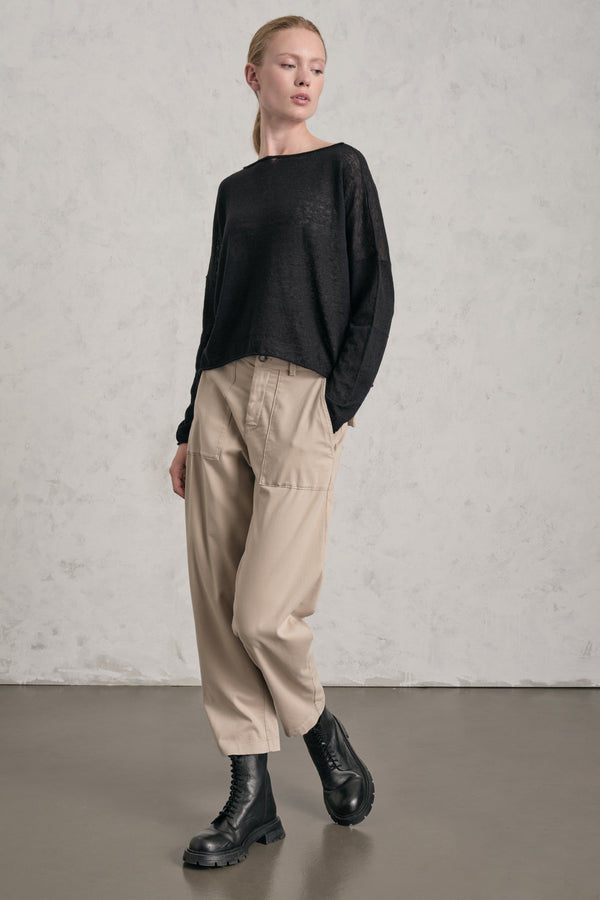Oversize boat-neck sweater made of extra-fine baby alpaca and wool yarn | 1019.CFDTDE-0900.901