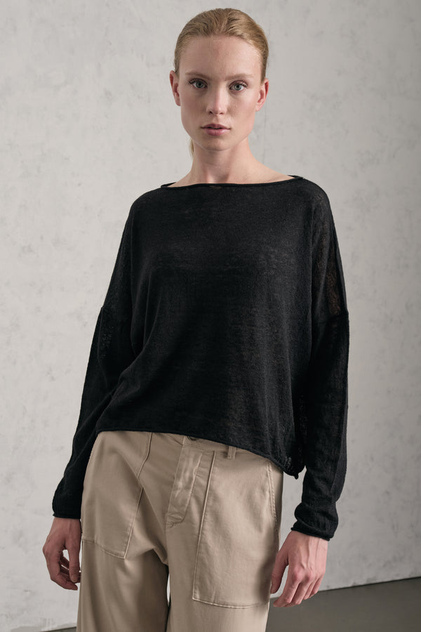 Pullover mit U-Boot-Ausschnitt aus Babygarn aus Alpaka und Wolle | 1019.CFDTDE-0900.901