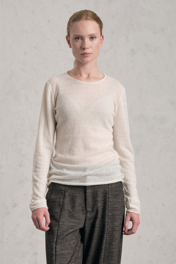 Pullover mit U-Boot-Ausschnitt aus Babygarn aus Alpaka und Wolle | 1019.CFDTDE-0901.105