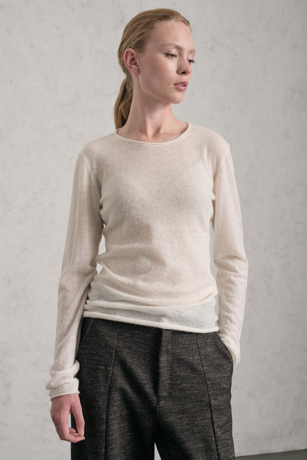 Pullover mit U-Boot-Ausschnitt aus Babygarn aus Alpaka und Wolle | 1019.CFDTDE-0901.105
