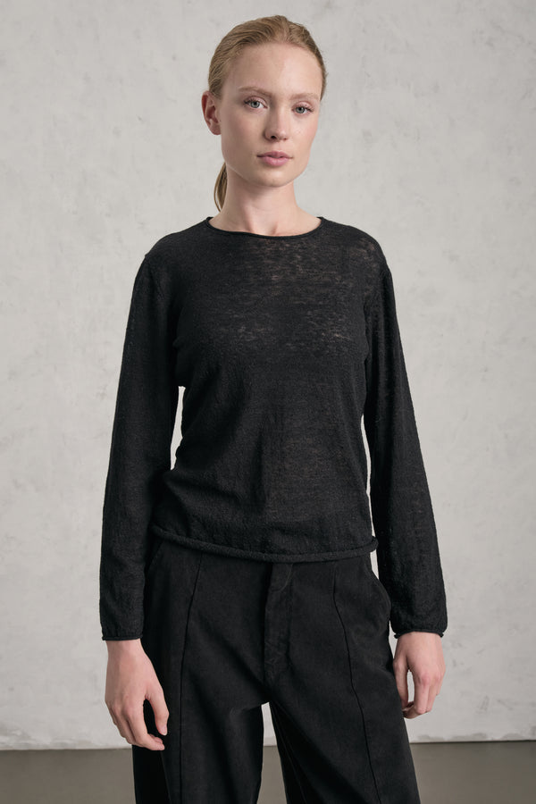 Pullover mit U-Boot-Ausschnitt aus Babygarn aus Alpaka und Wolle | 1019.CFDTDE-0901.901