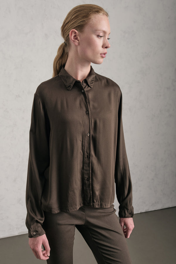 Camicia regular fit in raso di viscosa | 1019.CFDTDE-5104.490