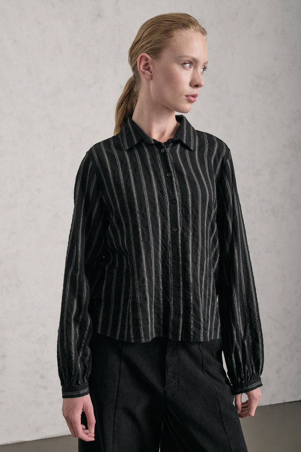 Chemise à manches longues à rayures en gaze de viscose | 1019.CFDTDE-5401.901