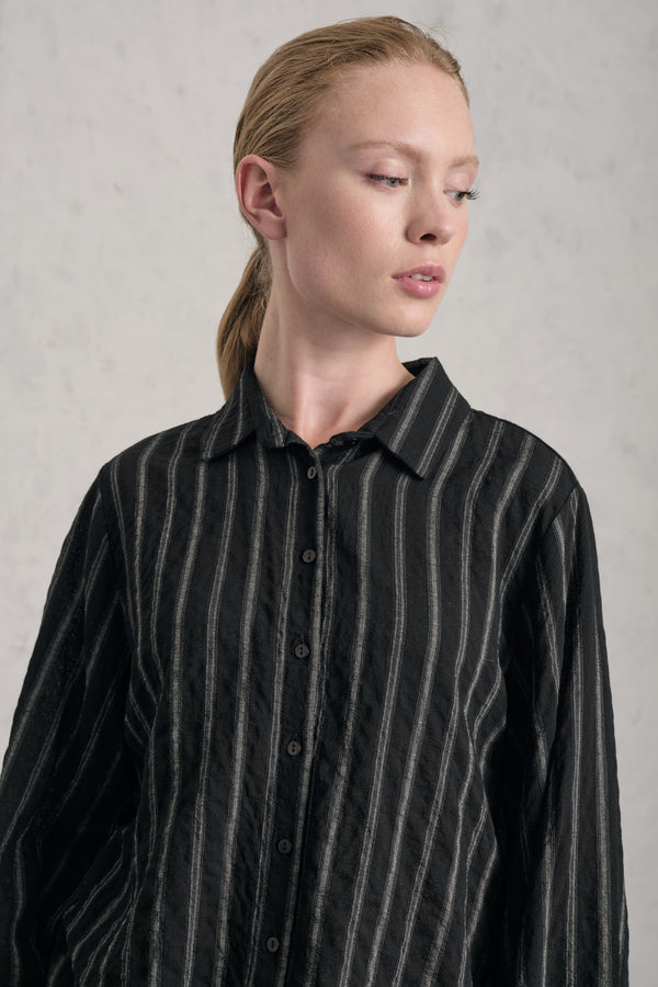 Chemise à manches longues à rayures en gaze de viscose | 1019.CFDTDE-5401.901