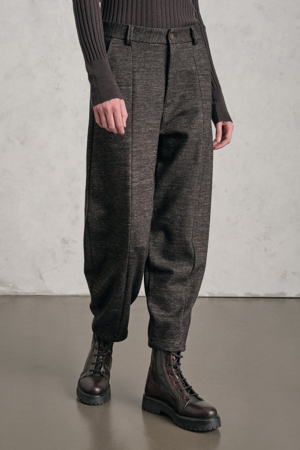 Pantalone relaxed fit in misto lana con tasche davanti alla francese | 1019.CFDTDE-7000.490
