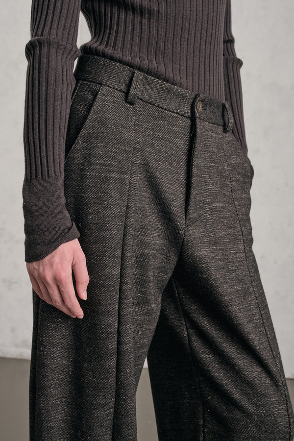 Pantalone relaxed fit in misto lana con tasche davanti alla francese | 1019.CFDTDE-7000.490