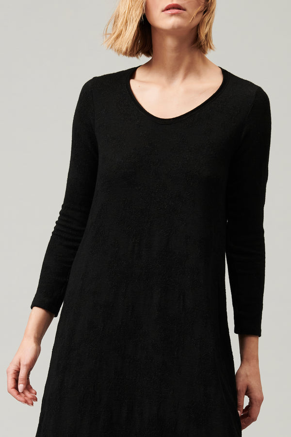 Knit dress with wool and viscose blend yarn, with tone-on-tone allover jacquard workmanship | 1013.CFDTDY-0606.901