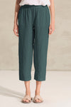 Leinenhose mit elastischem Bund und Einsatz aus Viskose-Georgette | 1018.CFDTRDB119.25