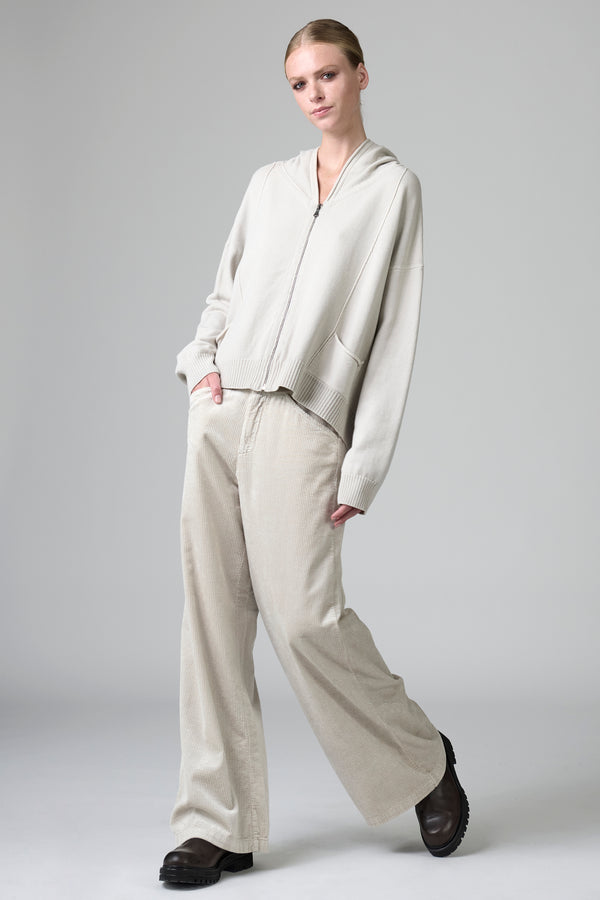 Sweat-shirt oversize à capuche en maille de viscose et laine stretch | 1016.CFDTRB11461.01