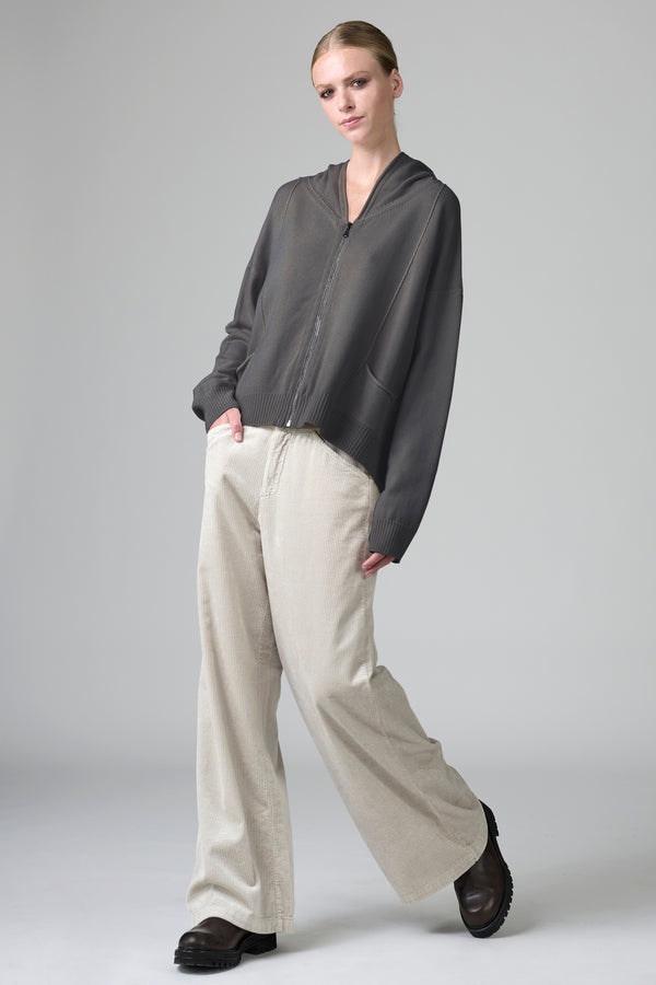 Sweat-shirt oversize à capuche en maille de viscose et laine stretch | 1016.CFDTRB11461.12